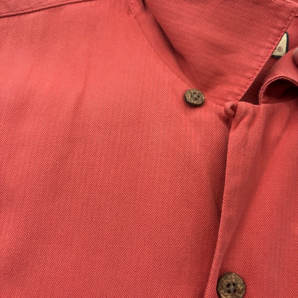 Tommy Bahama Rust Silk Blend Woven Button Front Short-Sleeve Camp Shirt - Picture 6 of 10